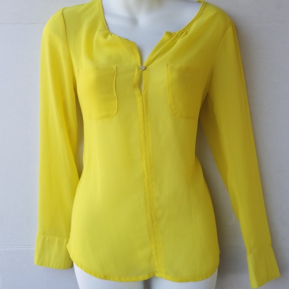 Yellow| Sheer| Shirt | Small